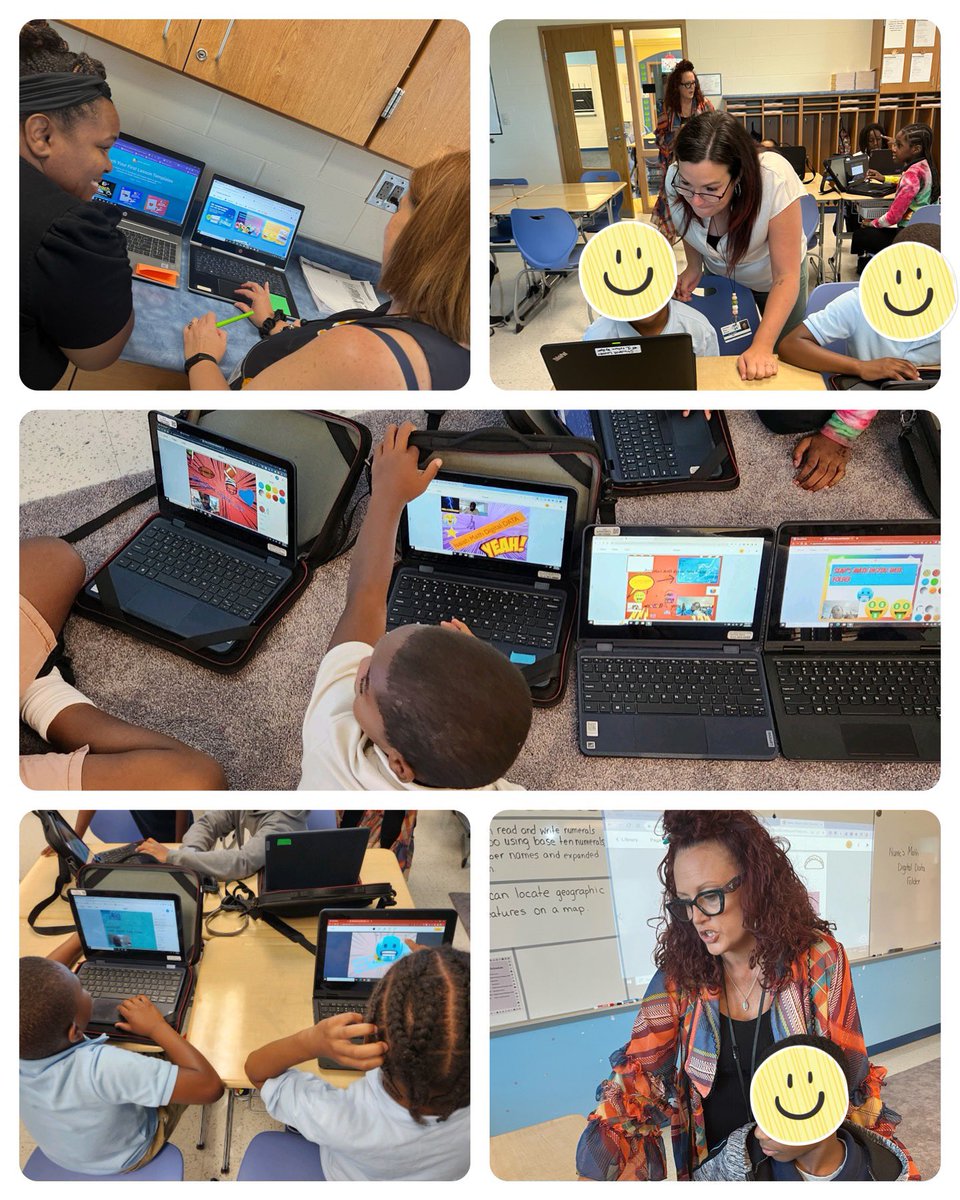 Members from @IamCPS LTT and CAT teams came today to work with Mrs.Hopping’s 3rd graders to begin creating digital data folders today. They are using the apps @BookCreatorApp @Adobe Animate and @Screencastify  #CPSLTT #CPSMathAndMe  @QueenMel99