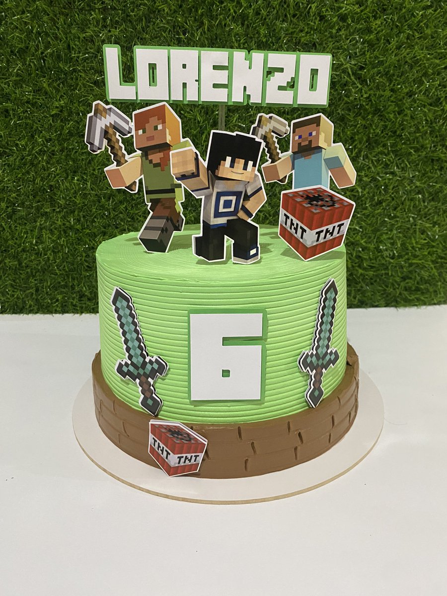 Bolo de hoje Minecraft 💚