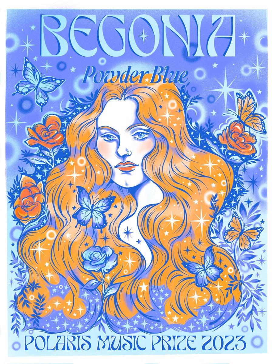 I’m so happy to announce that this year I was commissioned by the Polaris Music Prize to create a poster for @hellobegonia ’s album 💙 Powder Blue 💙 #posterdesign #polarismusicprize