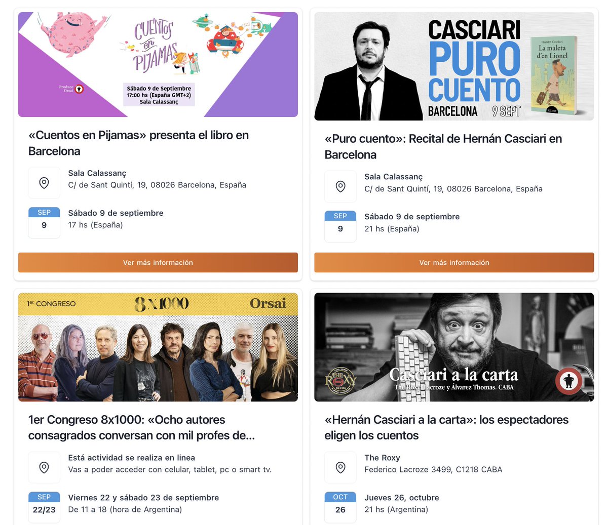 casciari's tweet photo. Desarrollamos nuestra propia tienda de tickets. Un intermediario menos. Ya pueden sacar entradas a Eventos Orsai SIN gastos de servicio.

https://t.co/HrxDxcTzxk https://t.co/PT6NPOxyEx