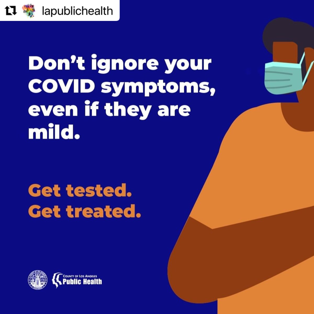 kgalb's tweet photo. As we are currently experiencing another surge in LA County, don't ignore the symptoms of COVID-19. Testing and treatment services are free in LA County. Contact the Public Health Call Center at (833)540-0473 to find free services near you. https://t.co/Ssjl6t7un9