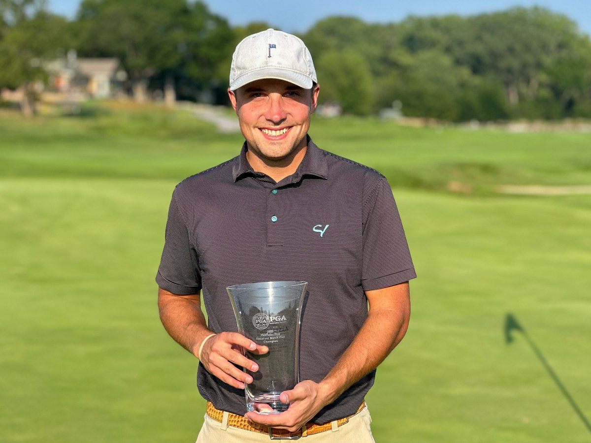 NebraskaPGA's tweet photo. Our 2023 Assistant Match Play Champ!

@bradbailey03 of @Championsomaha captures the #AssistantMP title for the first time. 🏆 

Route to the top 📈
▫️Defeated Caleb Malenke 5&amp;4
▫️Defeated Christian Hall 2&amp;1
▫️Defeated Sam Jonell 1UP in 19
▫️Defeated Jay Cottam 2UP https://t.co/l9DQ9v4sEe