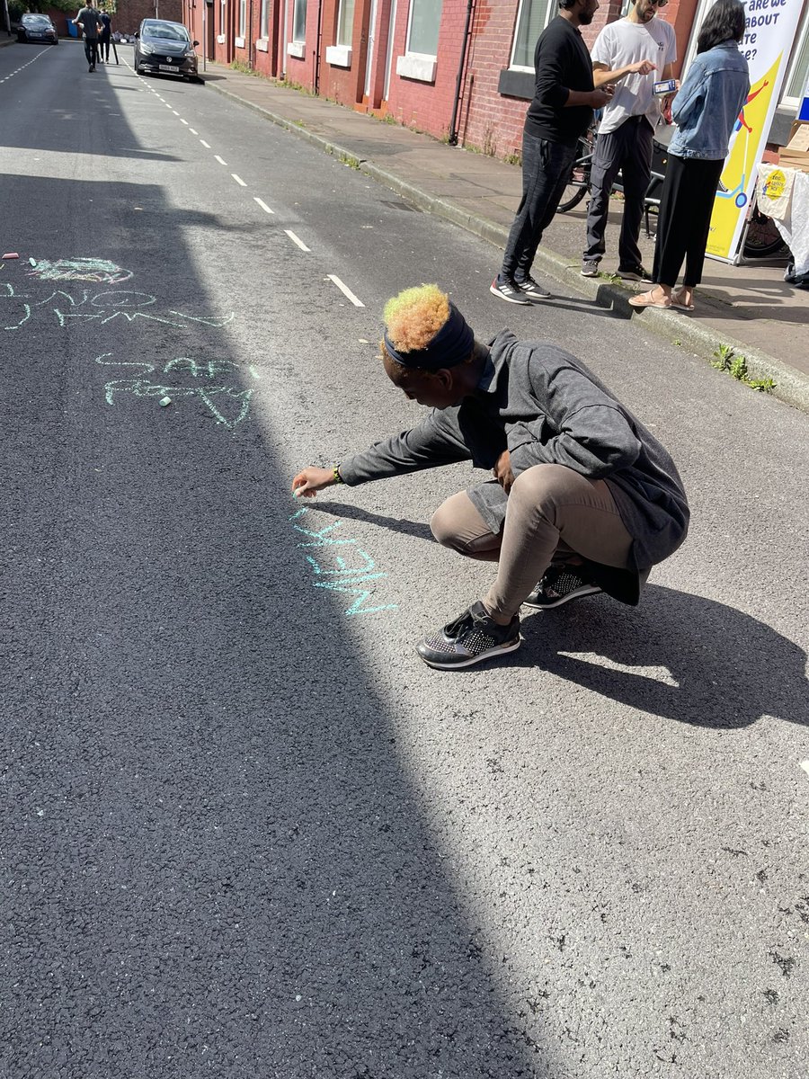 Amna4A's tweet photo. The sun was out yesterday for the road closure on West Grove for play &amp; #community activity. 

It was great to see how close the residents are in supporting and celebrating in their neighbourhood together

#TheGroves #Ardwick @m13groves https://t.co/VruE0nXslN