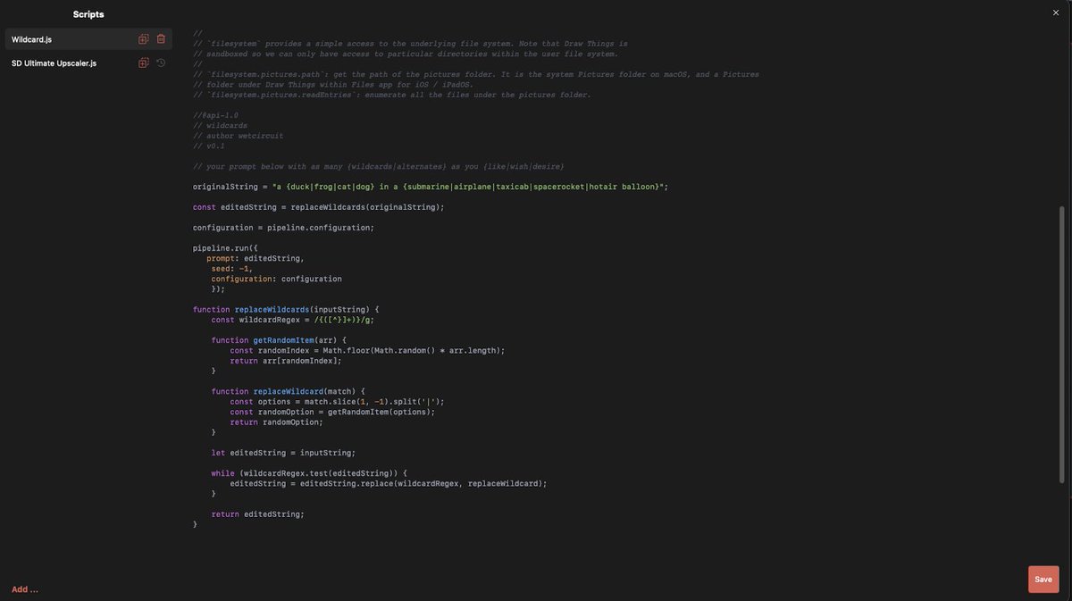 jimmygunawanapp's tweet image. #DrawThingsAI Script for Draw Things AI is under “Presets”. Opportunity to study JS.