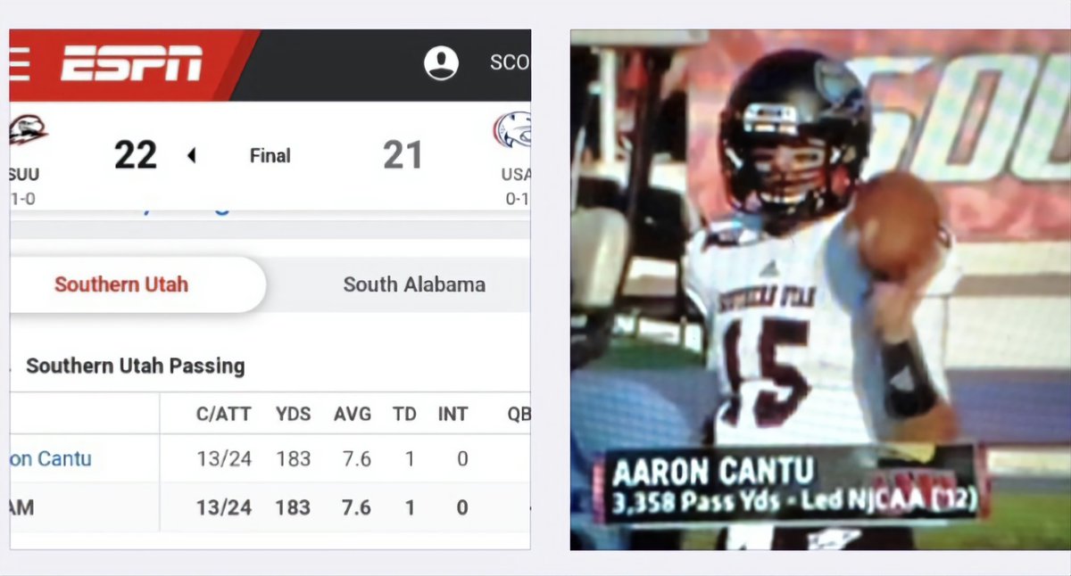10 years Ago, my Son Aaron beat South Alabama and it was live on ESPN 
#MyQB #GoodTimes #EastLALegend