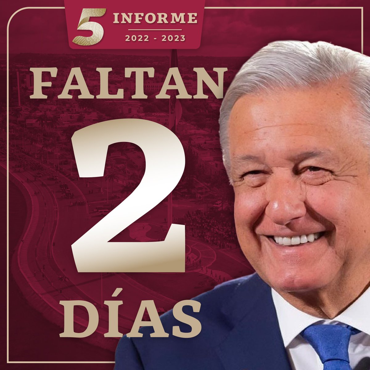 LaydaSansores's tweet photo. Faltan 2 días para el 5º Informe de Gobierno de nuestro querido Presidente Andrés Manuel @lopezobrador_ en #Campeche. https://t.co/mFEX3SgqIY