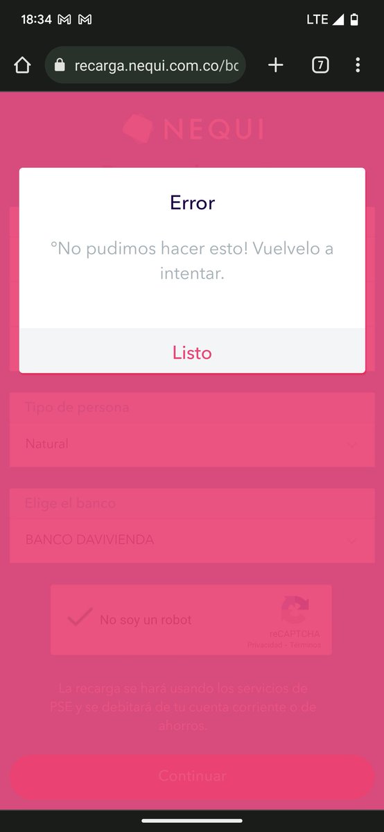 yhovanv's tweet photo. @Nequi gracias por recordarme que tengo Twitter, cuando vas a funcionar bien en la conexión con pse? https://t.co/EcBJHOWfc4