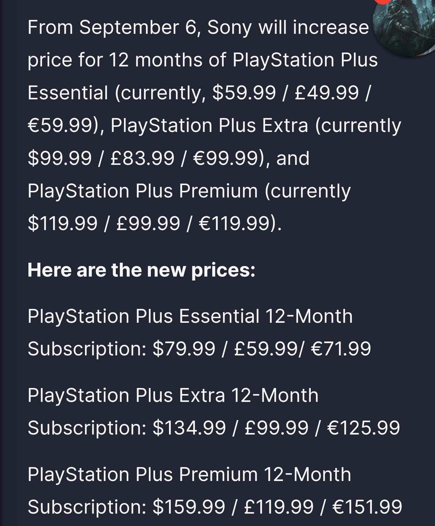 Sony raises PlayStation Plus prices by $40 extra like it's no big deal