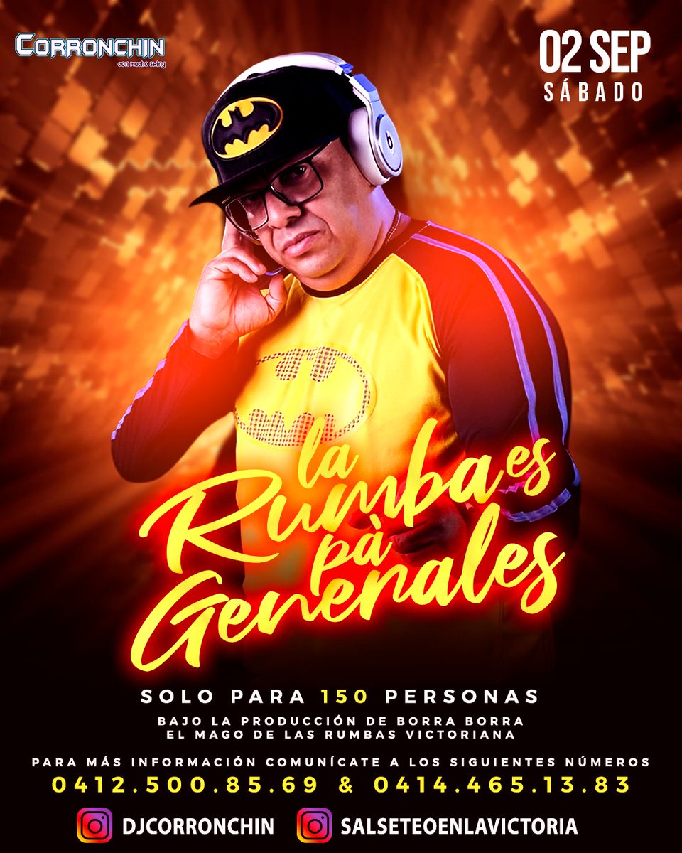 CorronchoDJ's tweet photo. NOS VEMOS EL SÁBADO EN EL PATIO #SALSETEOENLAVICTORIA https://t.co/0DpzPGgVGW