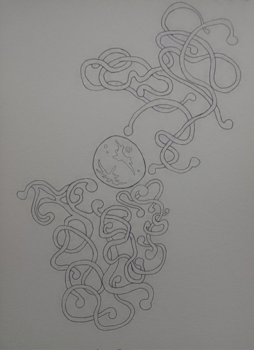 acadenyx's tweet photo. (semi) automatic drawing this evening during the #BlueMoon https://t.co/HXJvij2VgG