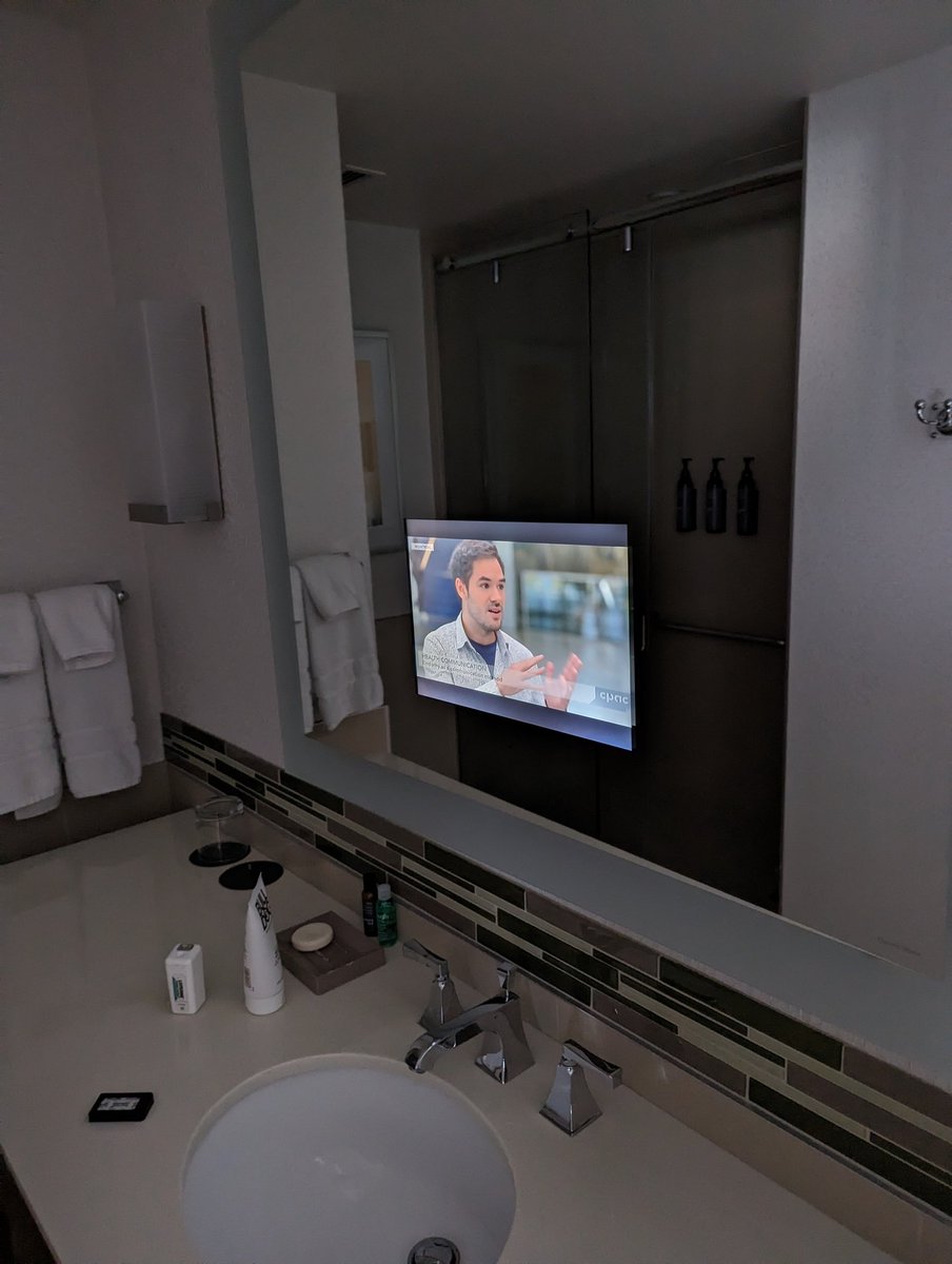 "I want to be able to watch cable news on the bathroom mirror in my hotel room" said absolutely no one ever
