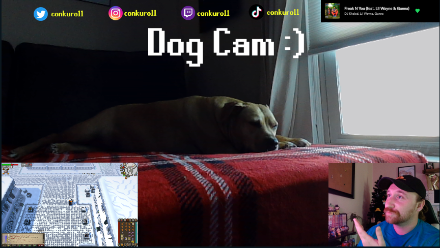 Conkuro11's tweet photo. y0000! we are BACK on my Zeah UIM for some Wintertodt Wednesday action!

2094kc to start off 

p.s. I added a dog cam to stream :)
https://t.co/tK4VAwOZE5 https://t.co/egvLv5f1bs