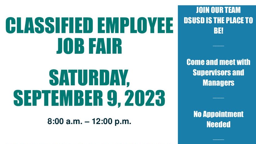 𝗝𝗢𝗜𝗡 𝗢𝗨𝗥 𝗧𝗘𝗔𝗠!! #DSUSDhasIT...𝐈ncredible 𝐓alent!
⬇️⬇️⬇️
share.peachjar.com/flyers/2527367…