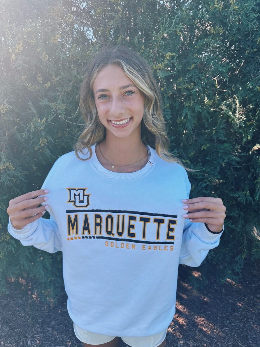 avakozak06's tweet photo. I am SO excited to announce my verbal commitment to play D1 soccer and further my education at Marquette University! Thank you to my family, friends, and coaches who have supported me throughout this journey. Go Golden Eagles!🩵💛🦅 @MarquetteWSOC @chiINTER https://t.co/SmEalkRQo8