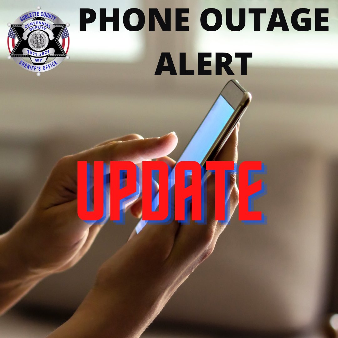 SheriffSublette's tweet image. 8/30/23 5:30pm

Phone service to our office has been restored. Most down services in the county should be as well.

#SCSO