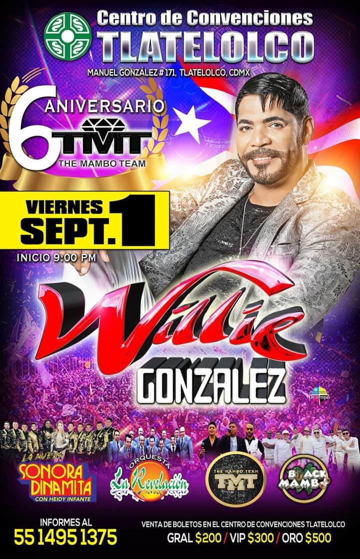 FANSPECADOPVM's tweet photo. Repórtate vía mensaje directo si quieres ganar tu cortesía
Próximo 1 de Septiembre llega al Centro de Convenciones y Exposiciones Tlatelolco 
🙌🙌🙌 Willie Gonzalez 🙌🙌🙌🙌
Repórtate vía inbox si quieres ganar tu cortesía. https://t.co/x8AnpebgI3
