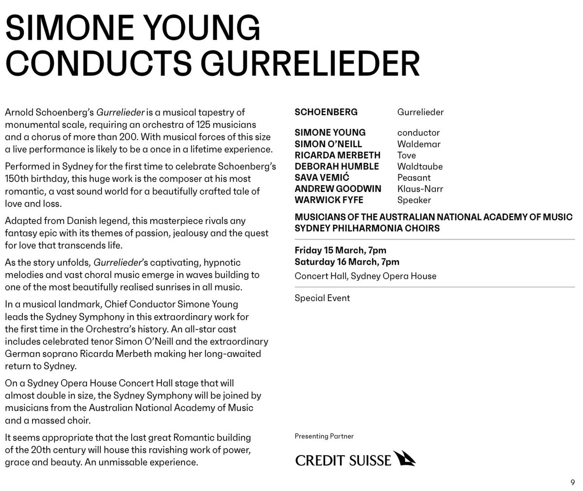 Deborah Humble (@deborahhumble) on Twitter photo A first in the history of the Sydney Symphony Orchestra; Schoenberg’s Gurrelieder featuring 150 instrumentalists and 200 singers. I’ll be singing the Wood Dove for the first time. <a href="/sydsymph/">Sydney Symphony Orchestra</a> <a href="/SYoungConductor/">Simone Young</a> #gurrelieder #schoenberg #epic A first in the history of the Sydney Symphony Orchestra; Schoenberg’s Gurrelieder featuring 150 instrumentalists and 200 singers. I’ll be singing the Wood Dove for the first time. <a href="/sydsymph/">Sydney Symphony Orchestra</a> <a href="/SYoungConductor/">Simone Young</a> #gurrelieder #schoenberg #epic