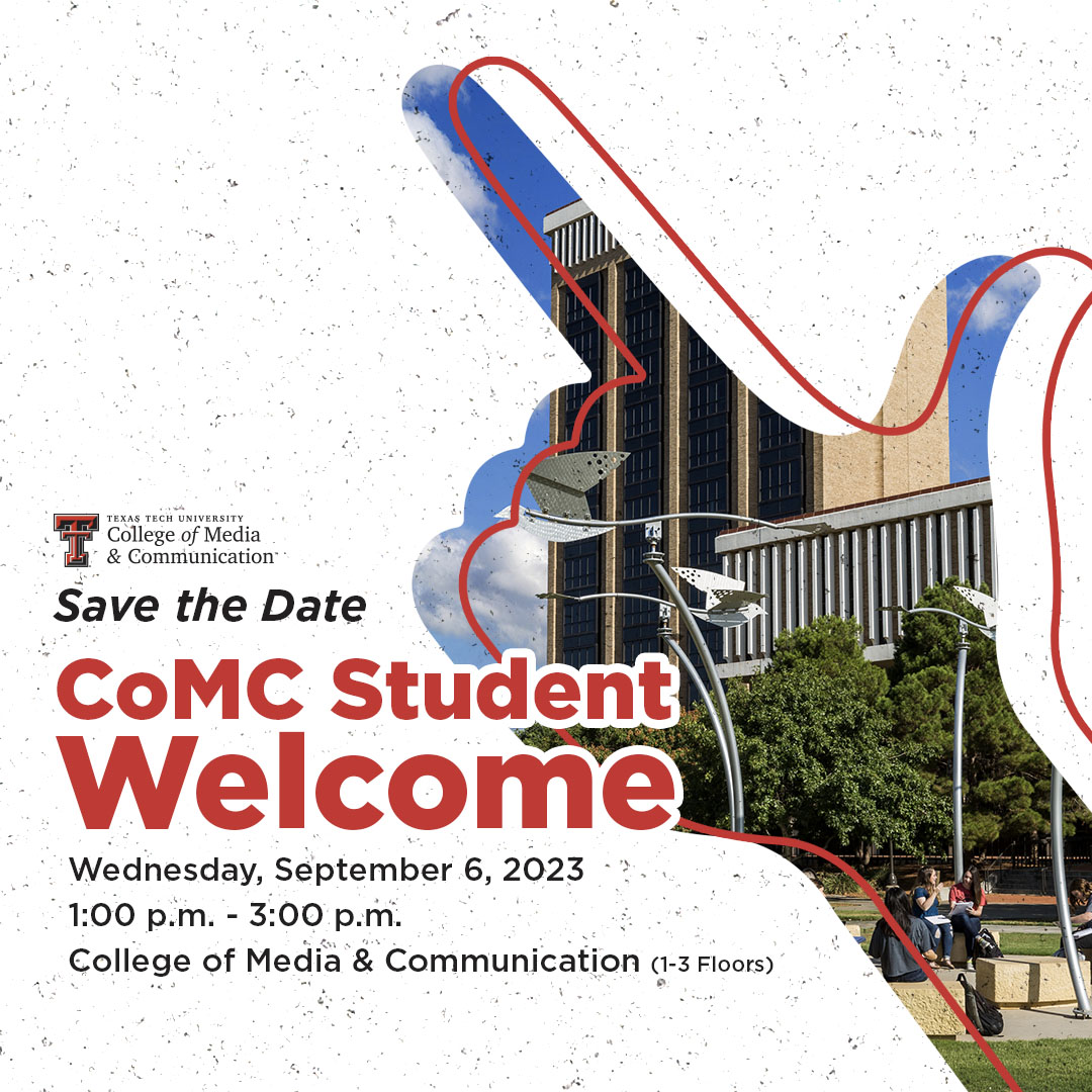 TTU_CoMC's tweet photo. Looking for ways to get involved with #MyCoMC? Want more details on our different clubs and organizations? Be sure to stop by our Student Welcome event on September 6 for more information, potential job opportunities, swag, and more! Light refreshments will also be provided. https://t.co/ANN6Ff4xE0