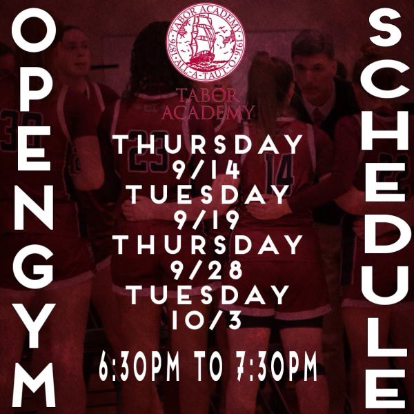 Tabor Open Gyms Schedule!