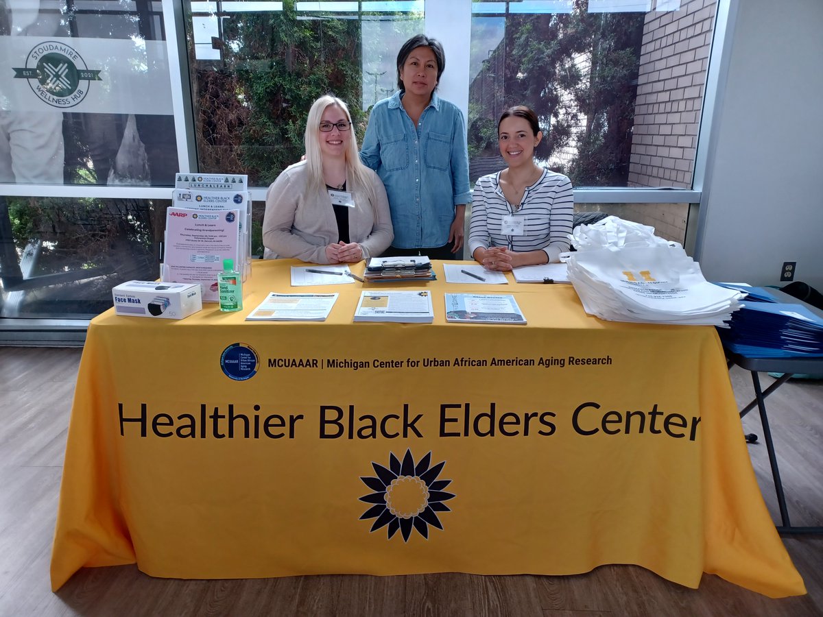 RahFlipPhD's tweet photo. Nothing cures burnout, grief and exhaustion like getting out in the community and reminding myself why the work is important. Hard to choose a favorite pic from our community health event with @ECN_Detroit and #HBEC on Tips for Healthy Aging, so I'll post them all! https://t.co/045OdS916j