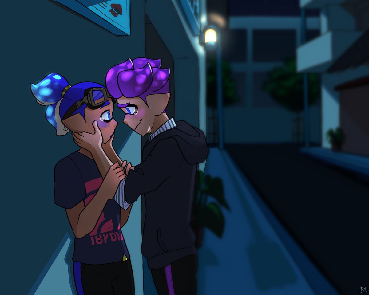 Dakkuringu's tweet image. Reed: I love you, Rokai. You’re my whole world. 

Rokai: 🥺😭💙

Reed confessing his feelings to Rokai. As you can tell, it was very emotional for both of them and the beginning of the most beautiful and perfect relationship 💙💜

I love my boys so much 🦑

Art by @/fandomonian