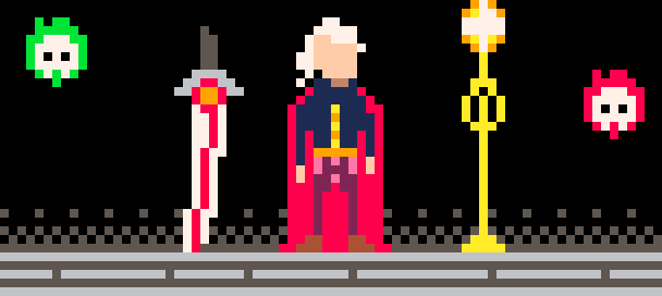 NicoxPixel's tweet photo. A character with dark energies and his minions skulls... #pixelart #indiedev https://t.co/XJRD16QlRX
