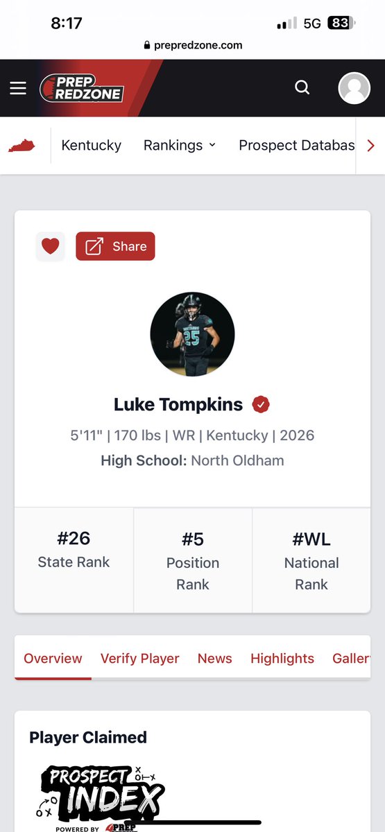 Luke Tompkins (@lucastompkins5) on Twitter photo Thank you <a href="/LippertScouting/">Ryan Lippert</a> for the recognition. 2026 26 overall and 5th at wide receiver. <a href="/PrepRedzoneKY/">Prep Redzone Kentucky</a> <a href="/PlayBookAthlete/">PLAYBOOK ATHLETE</a> <a href="/CoachGuiton/">Kenny G.</a> <a href="/CoachCBarclay/">Chris Barclay</a> <a href="/NOHSFball/">North Oldham Football</a> <a href="/brady_keeran11/">Brady Keeran</a> <a href="/Andrew_Verboys/">Andrew Verboys</a> <a href="/CoachWoody7/">Scott Woodward</a> <a href="/BDRoberts20/">Brock Roberts</a> <a href="/PitViperMediaKY/">PitViperMediaKY</a> <a href="/cleats2whistle/">Cleats 2 Whistle Podcast</a>
prepredzone.com/2023/08/2026-rโฆ Thank you <a href="/LippertScouting/">Ryan Lippert</a> for the recognition. 2026 26 overall and 5th at wide receiver. <a href="/PrepRedzoneKY/">Prep Redzone Kentucky</a> <a href="/PlayBookAthlete/">PLAYBOOK ATHLETE</a> <a href="/CoachGuiton/">Kenny G.</a> <a href="/CoachCBarclay/">Chris Barclay</a> <a href="/NOHSFball/">North Oldham Football</a> <a href="/brady_keeran11/">Brady Keeran</a> <a href="/Andrew_Verboys/">Andrew Verboys</a> <a href="/CoachWoody7/">Scott Woodward</a> <a href="/BDRoberts20/">Brock Roberts</a> <a href="/PitViperMediaKY/">PitViperMediaKY</a> <a href="/cleats2whistle/">Cleats 2 Whistle Podcast</a>
prepredzone.com/2023/08/2026-rโฆ