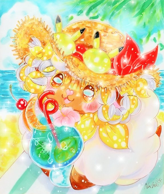 夏のお嬢さん#ウールーの日#ポケモンイラスト 