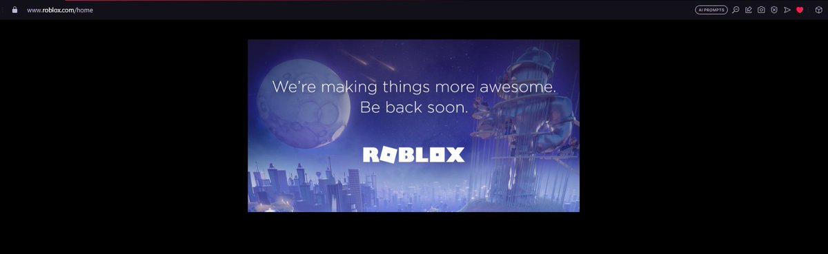 BLeymen's tweet photo. Roblox hass officially brang back the "making things great" screen since the big October outage

#RobloxDown https://t.co/X5OC9CrIHN