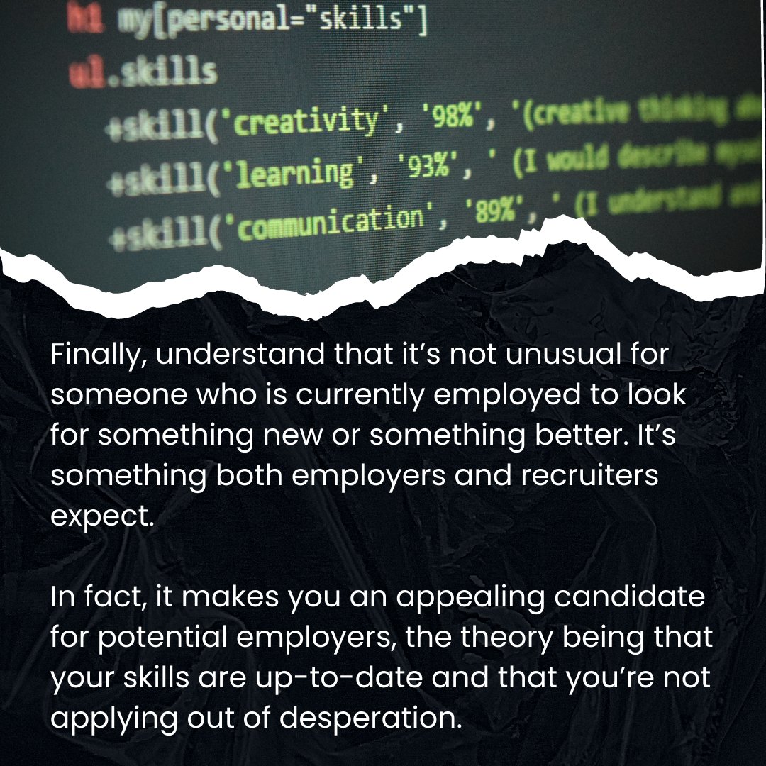 Shimmeringcaree's tweet photo. 3/3 Tips to Keep Your Job Search Confidential

You may not want to make your job search common knowledge, and you probably want to keep it from your boss. Here are a few things to consider.

#jobsearch #jobsearchtips #jobsearching #careeradvice #careercoaching https://t.co/rBi0tBvNkB