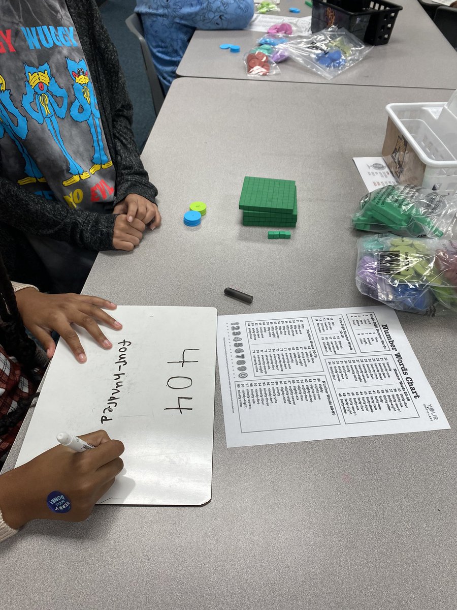 teachinginpinkk's tweet photo. Today we learned how to represent numbers in different forms and how to use manipulates the correct way. ✖️➕#tippstigers #fourthgradecrew @TippsElementary https://t.co/Py0rxF601w