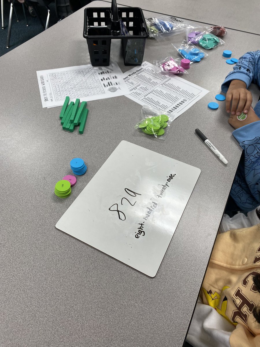 teachinginpinkk's tweet photo. Today we learned how to represent numbers in different forms and how to use manipulates the correct way. ✖️➕#tippstigers #fourthgradecrew @TippsElementary https://t.co/Py0rxF601w