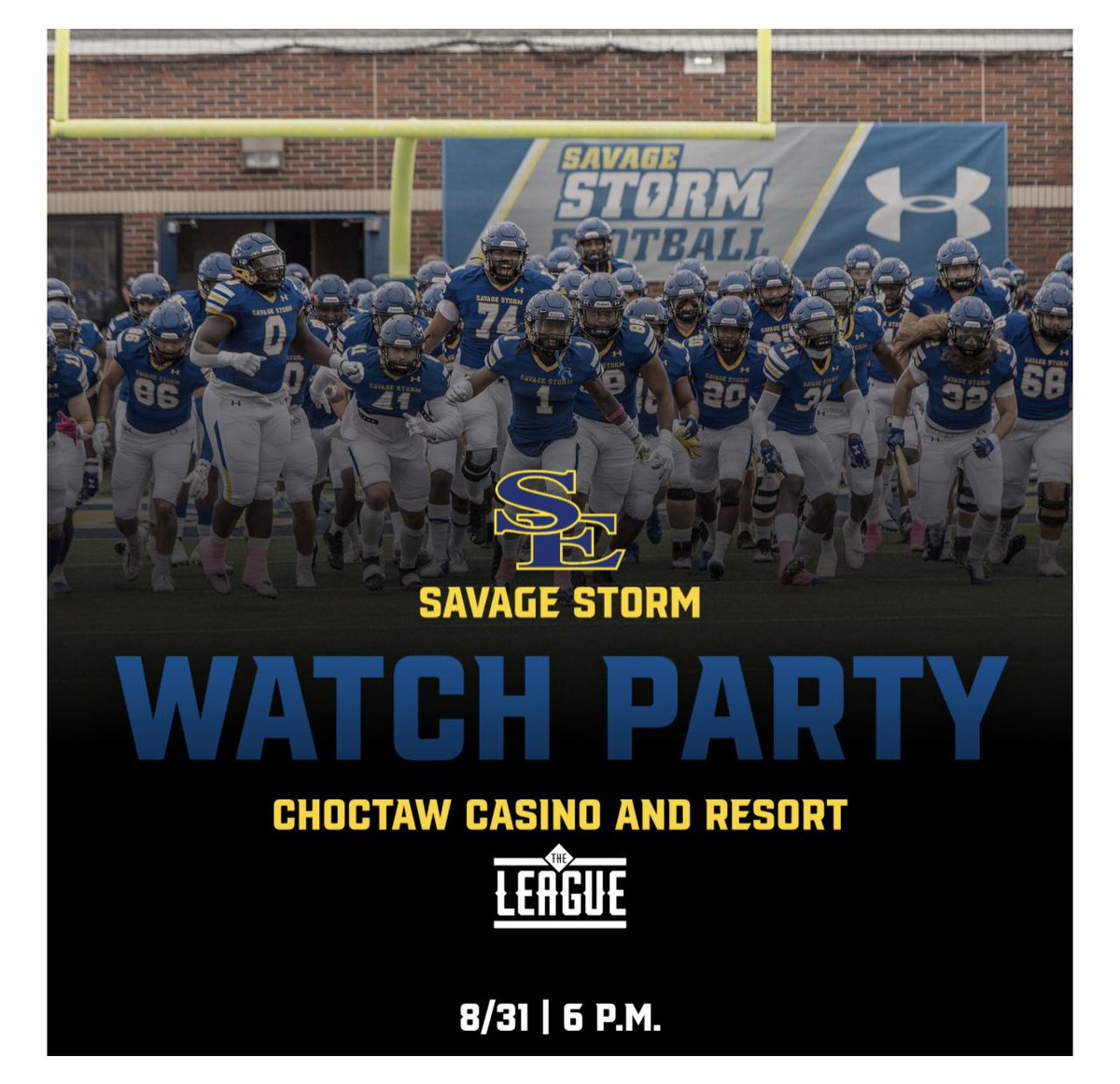 Thank you ⁦@ChoctawCasinos⁩. The best place to watch ⁦@SavageStormFB⁩ if you can’t be in Magnolia, Ark tomorrow night ⁦@GoSoutheastern⁩ ⁦@SE1909⁩ #TexomasUniversity