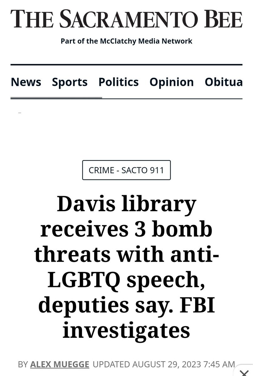 GBBranstetter's tweet photo. In the last 48 hours school districts and libraries across three states have been shuttered by terroristic threats over their inclusion of LGBT people and I'm just wondering where all the surely earnest concern for academic freedom went https://t.co/yMH9GB0GGc