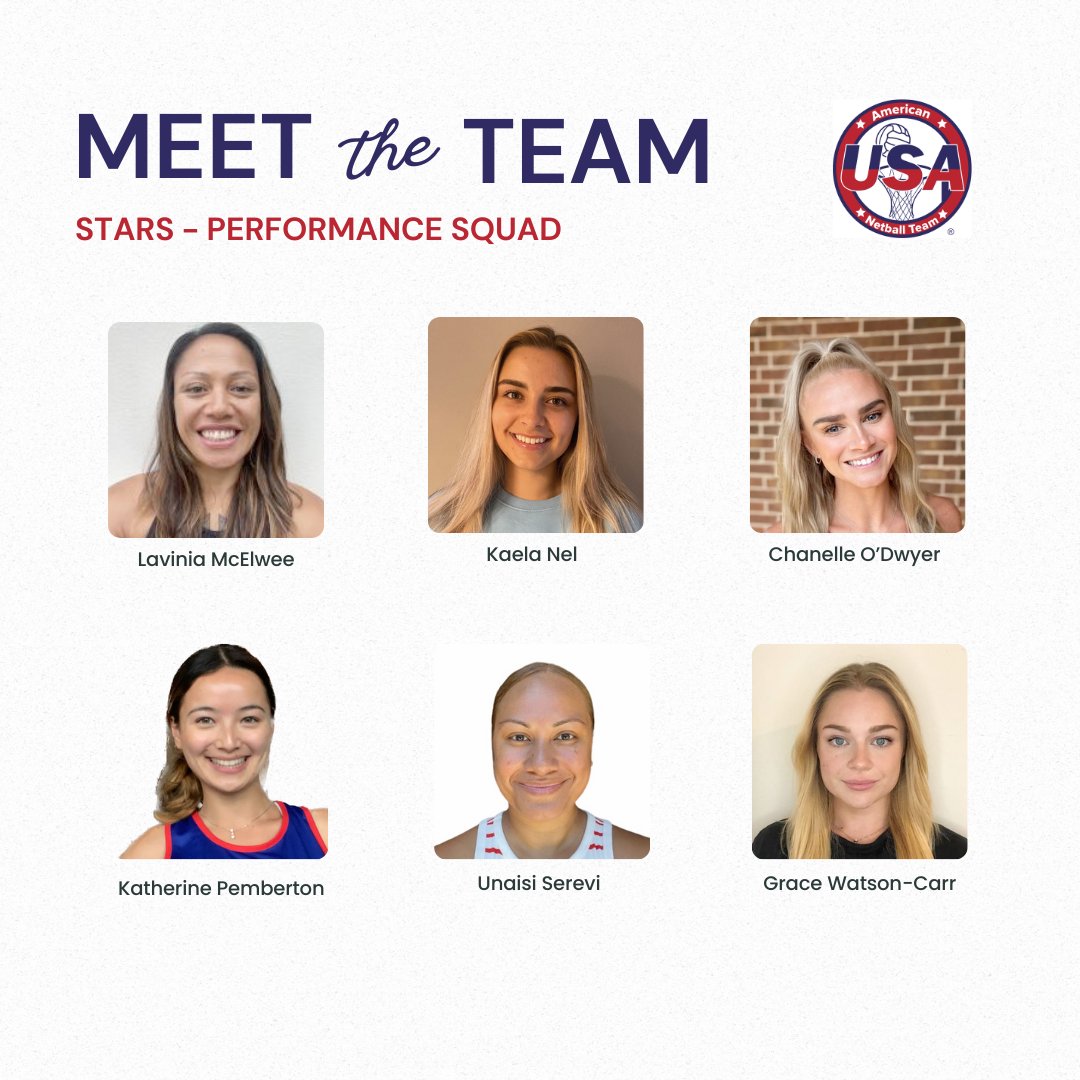 NetballAmerica's tweet photo. 🌟Introducing the Stellar Lineup of the Stripes &amp; Stars Netball Team! 🏐 #StripesAndStarsNetball #RiseWithUs #NetballCommunity #PassionInAction #ShareTheLove #DreamTeam #GameOn #NetballAmerica #AmericanNetball https://t.co/rilQGEmBEn
