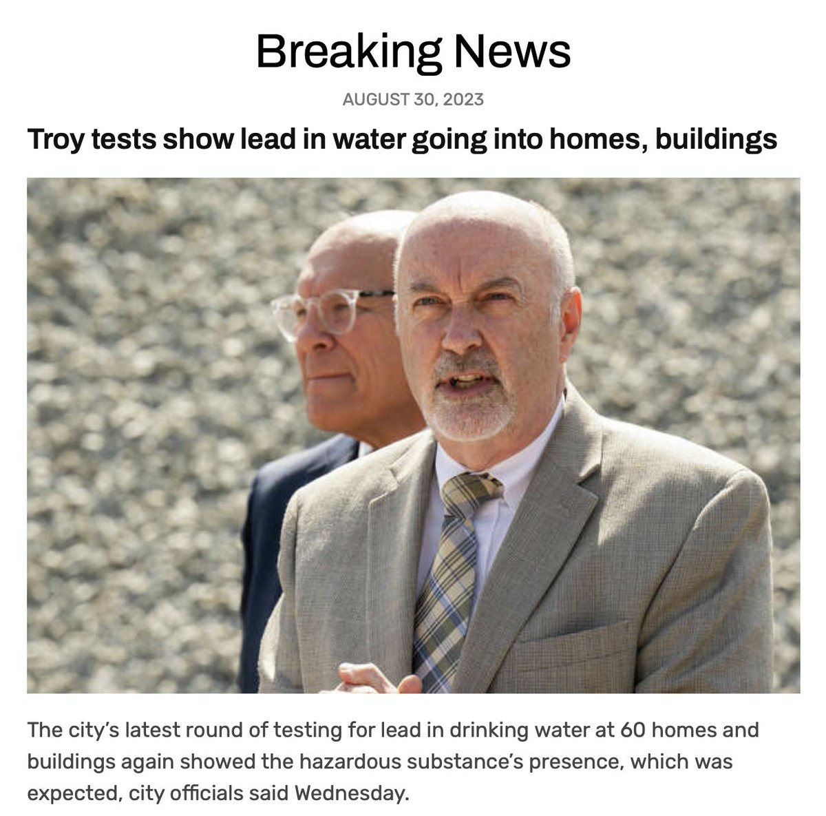 Another city, another water crisis. This time - Troy, NY. 
#GetTheLeadOut #lead #WaterIsLife #WhenTheWorldRunsDry @AlgonquinYR @timesunion