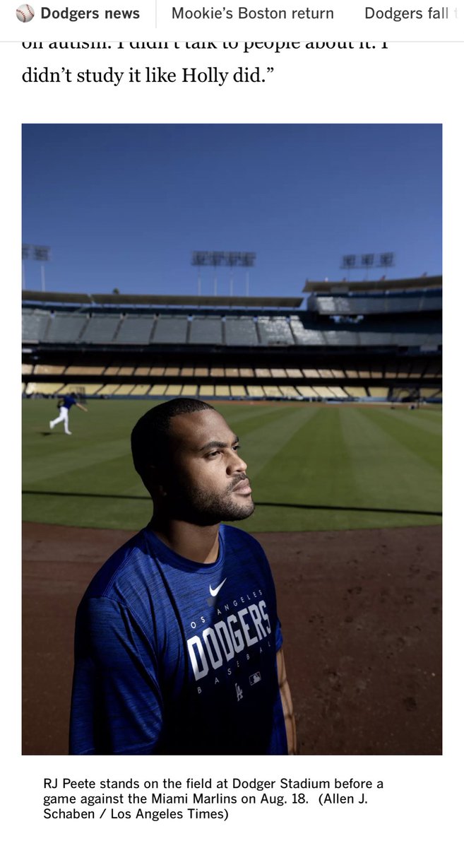 hollyrpeete's tweet photo. 💙💙💙💙💙💙💙 ⚾️
Thank you @latimes @SteveHenson for this beautiful piece. 🥹🥹🥹
When RJ was diagnosed with autism at 3 years old, we were told he would never have meaningful employment… 
23 years later he has a whole Clubhouse full of big brothers…and a World Series ring with his name on it 🙏🏾🙏🏾🙏🏾

NEVER let anyone dictate the future for your child. Stay prayerful, proactive & protective. And advocate advocate advocate! If they’re not rolling their eyes when they see you coming, you’re not doing your job! 😂🙄 You are their best chance at learning to navigate the world…

Thank you @Dodgers for accepting our son, pouring into him giving him purpose, support & FRIENDS 

#AutismAcceptance
#AutismInclusion 
#AutismEmployment
@HollyRodFDN 
Photos by @alschaben 
Video by @mrmarkpotts