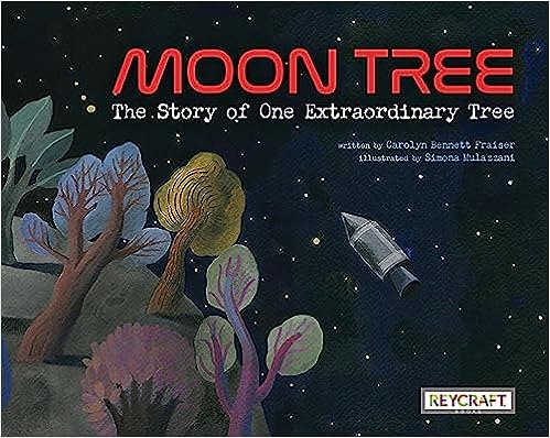 📚When it comes to #nonfiction #picturebooks, MOON TREE (words by @CarolynBFraiser, pictures by Simona Mulazzani) is one of my faves!🌙🌳 #amreading #lyrical #kidlit #kidslovenonfiction