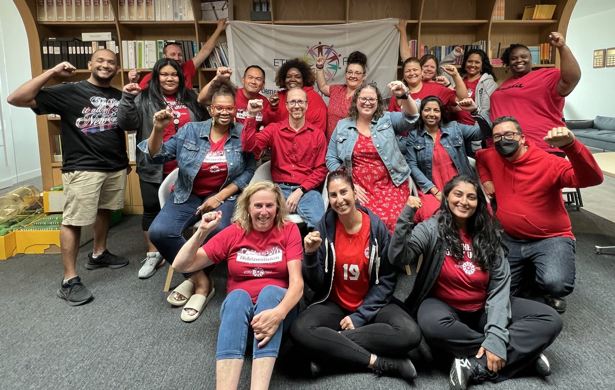 On behalf of <a href="/ETFOPeel/">ETFO Peel</a> members – as we prepare to head back into our workplaces to do the mission-driven work we love – the PETL Executive sends #RedForEd solidarity to our #ETFO CB team &amp; provincial exec.

Members are with you as we continue this fight for public #OntEd. #OnLab