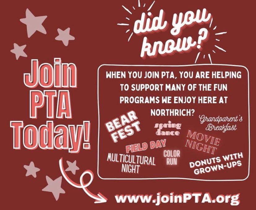 Calling all former (& current) Bears, NRE fans, and friends. Come join the PTA! We are just 14 members away from our head start goal. txpta.my.salesforce-sites.com/JoinPTA #onceabearalwaysabear #risdweareone #proud2benre #risdbelieves