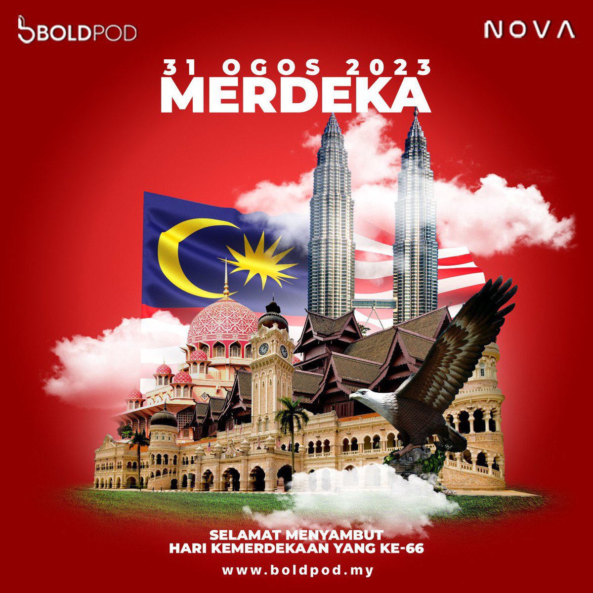 BoldpodMy's tweet photo. Selamat Menyambut Hari Kebangsaan Malaysia Kali Ke-66!

Kami bangga menjadi rakyat 🇲🇾
Salam kemerdekaan dari seluruh warga BOLDPOD

#boldpod #boldpodnova #pilihanterbaijhentimerokok https://t.co/d1AS8y5zFT