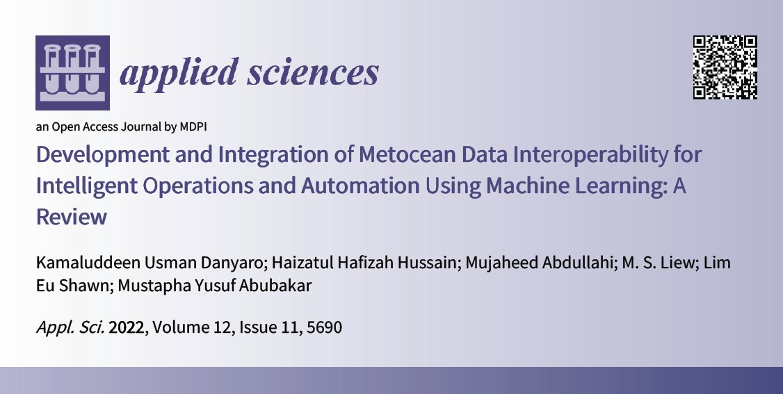 Applsci's tweet image. 📢 Read our Review paper

📚 Development and Integration of #Metocean #DataInteroperability for #IntelligentOperations and #Automation Using #MachineLearning: A Review 
🔗 mdpi.com/2076-3417/12/1…
🏫 @UTPOfficial

#openaccess  #oil #gas #artificialintelligence