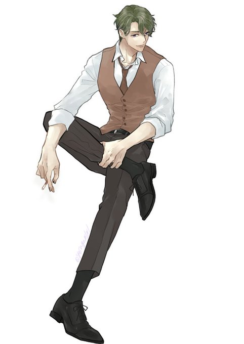 「black footwear brown necktie」 illustration images(Latest)