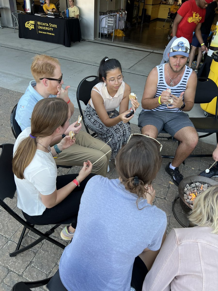 A couple snapshots of our first MID Social of the semester at the <a href="/ShockerRowing/">Shocker Rowing</a> S’mores and Oars event today! #shockersup #wsunow