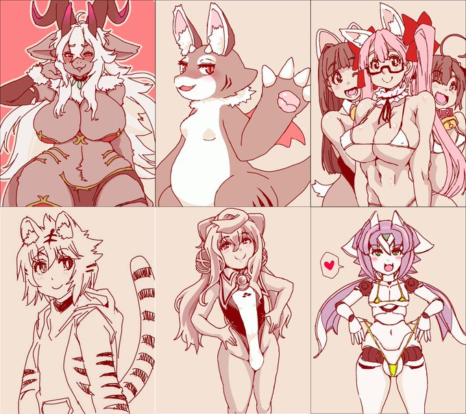 #今月描いた絵を晒そう 
よそのこ(&版権)その1 