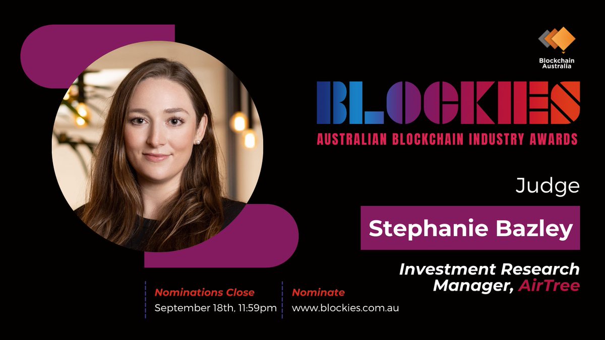 I’m excited to be judging this years #Blockies2023 awards.
It is time to recognise those who are shaping, driving &amp; building the ecosystem to be recognised for their efforts.
Head to blockies.com.au to nominate yourself or a #Blockchain, #Crypto or #Web3 superhero!