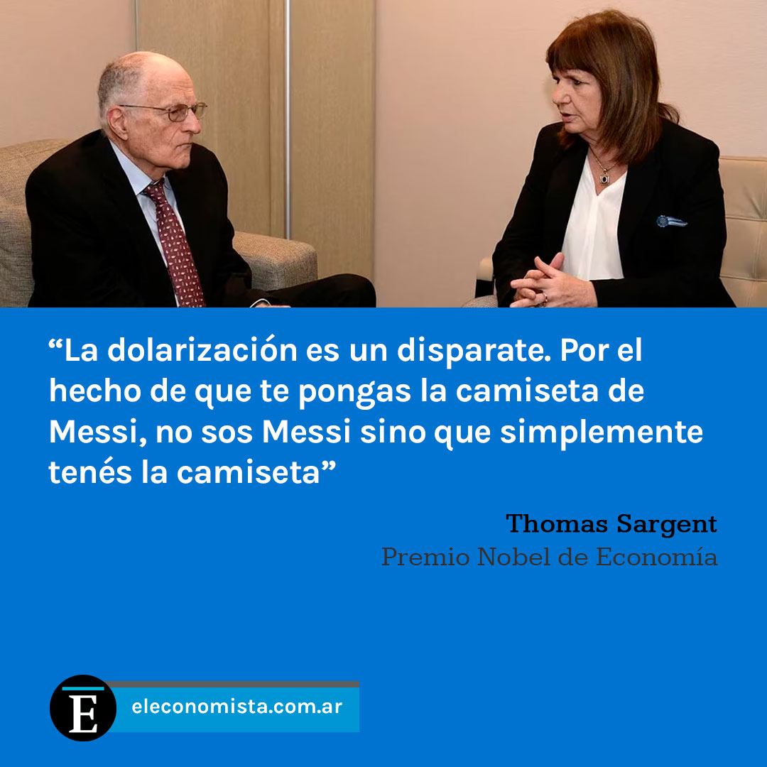 .<a href="/PatoBullrich/">Patricia Bullrich</a> se reunió con Thomas J. #Sargent, Premio Nobel de Economía, quien apeló a una metáfora futbolera para explicar porque la #dolarización no sirve para #Argentina