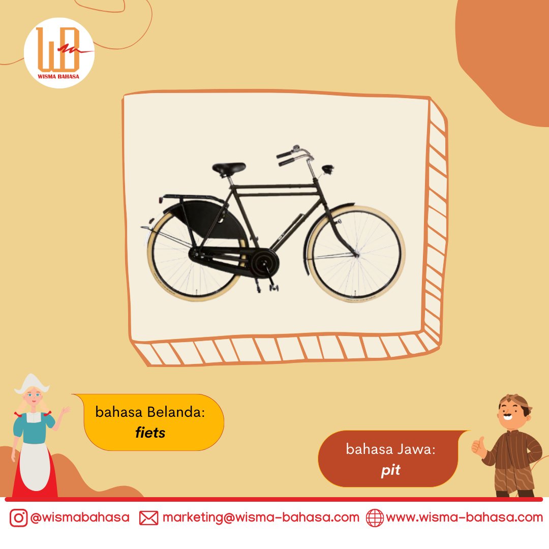 wismabahasa's tweet photo. Beberapa kata dalam Bahasa Jawa punya pengucapan yang mirip dengan terjemahannya dalam Bahasa Belanda. Apa saja, sih? Cek foto di bawah, ya!
#WismaBahasa #Indonesia
#indonesianlanguagecourse #indonesianlanguageclass
#indonesianlanguage #indonesianword https://t.co/NRVM1Pi8Ez
