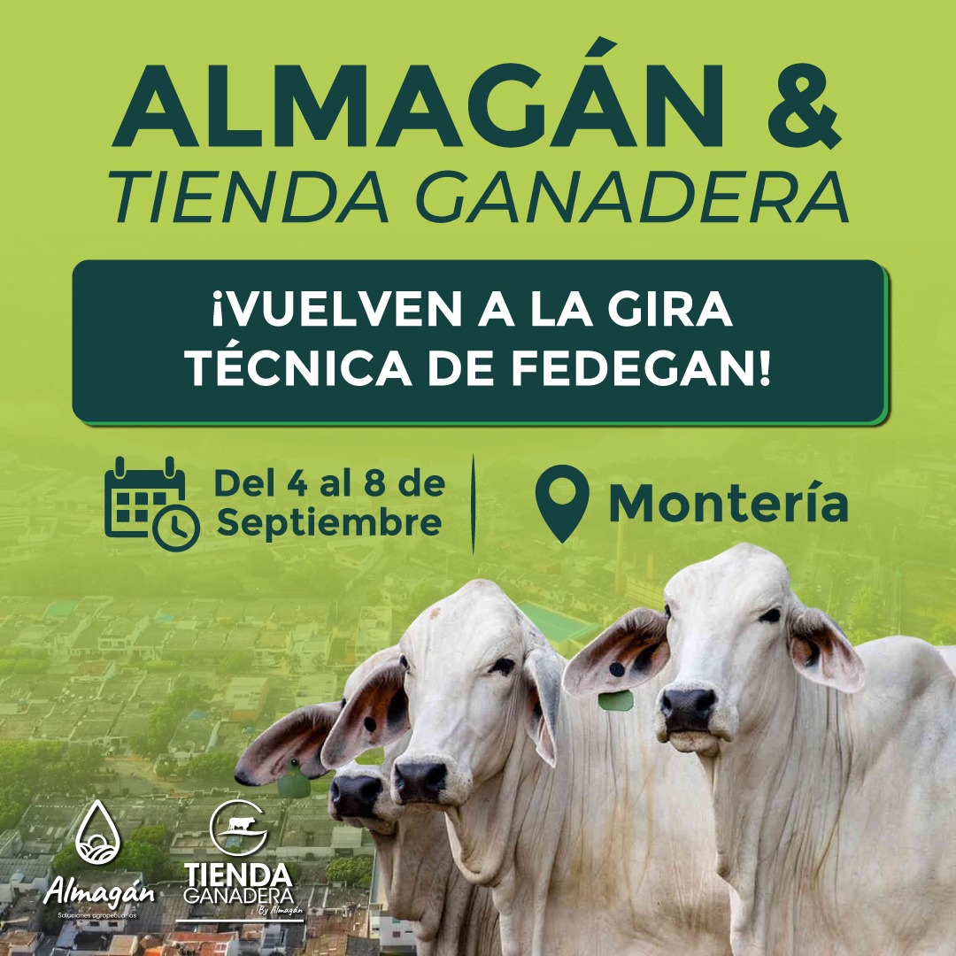 Llega la gira técnica Nacional @fedegan 🐄🐂🐃
Este año la cita es en Monteria, estaremos del 4 al 8 de Septiembre con todo nuestro portafolio de insumos agropecuarios y los productos de  la tienda Ganadera.
Córdoba nos espera!!
#construyendoGanaderia #DerribandoMitos #ganaderos