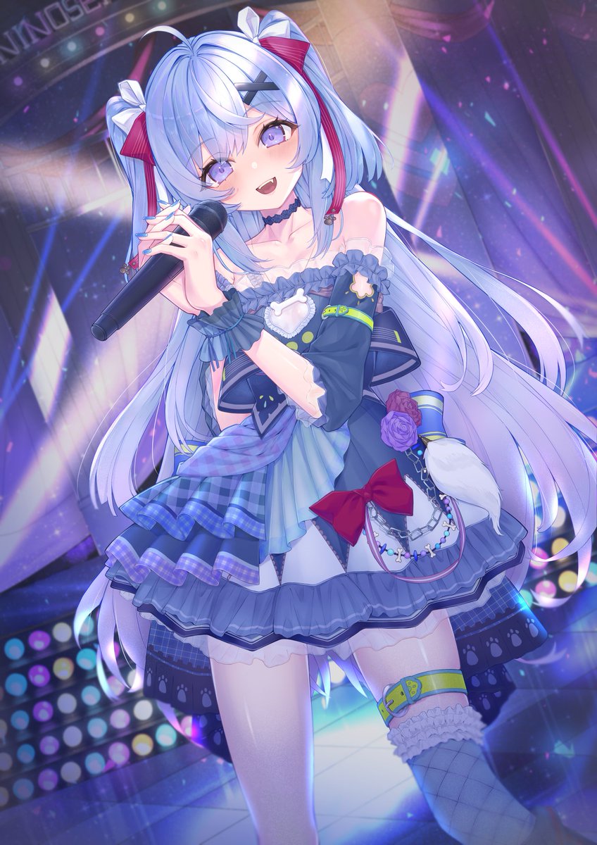 YKZ6_'s tweet photo. Vtuberの二ノ瀬あおい様（@ninoseaoi_v）の半周年記念イラストを描かせていただきました✨
ご依頼ありがとうございました！！
アイドル衣装のデザインもあり、楽しく描けました🎶
#にのせかい https://t.co/UqvUQRU1qj